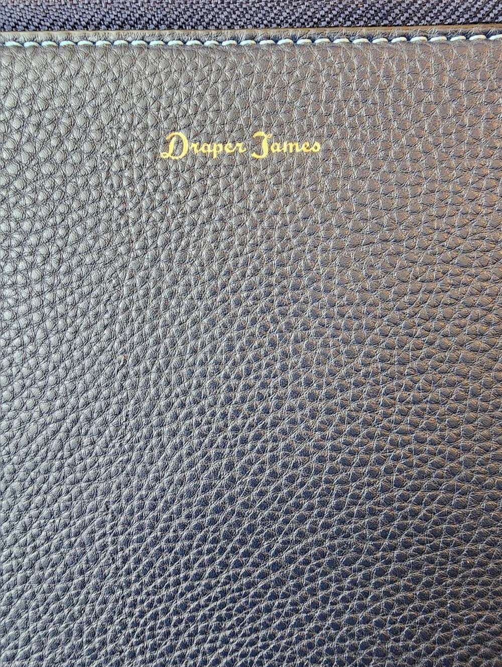 Draper James Navy Blue Pebbled Leather 11” iPad Tablet Case Zip Tech Sleeve